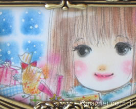 アンティーク風 クリスマスちいさなフレームイラスト