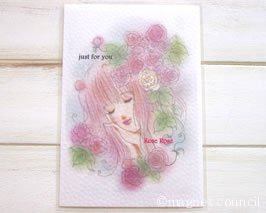イラストポストカード 「薔薇の庭から」