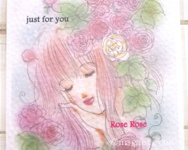 イラストポストカード 「薔薇の庭から」