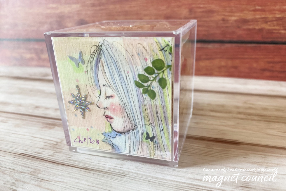 「お花のイラストキューブ」コピック パステル 原画A 