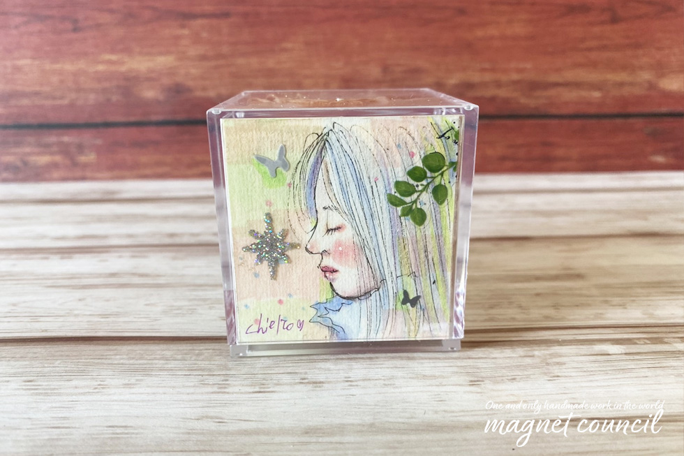 「お花のイラストキューブ」コピック パステル 原画A 