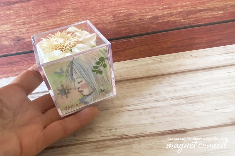 「お花のイラストキューブ」コピック パステル 原画A 