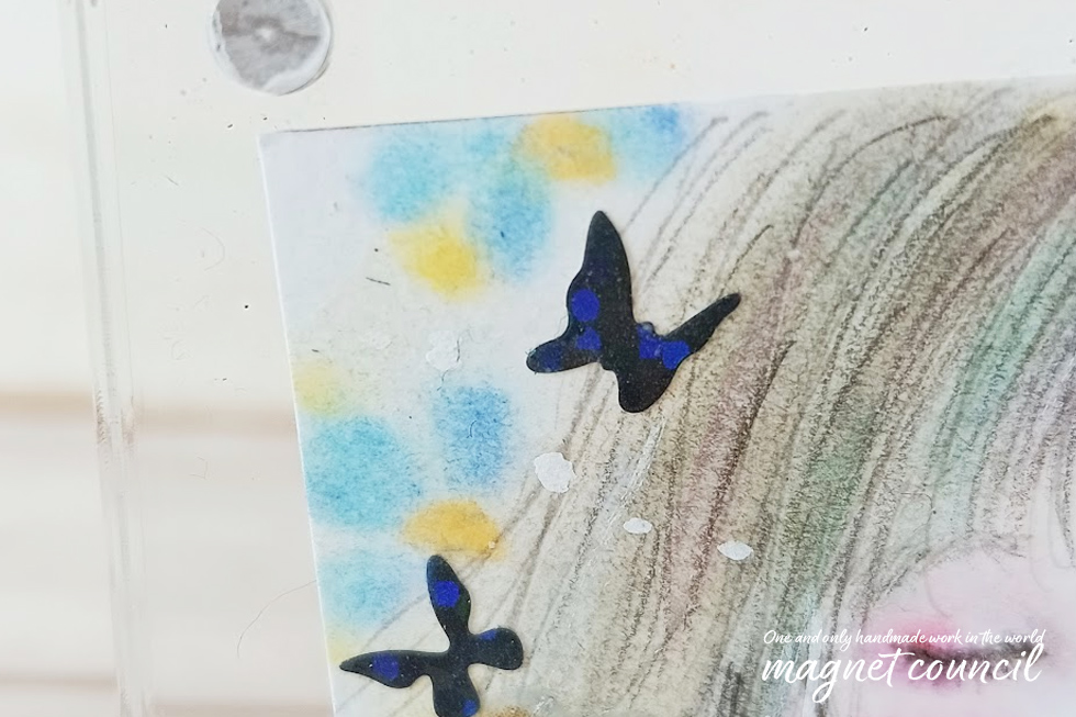 「ミニアクリルフレーム 甘い香り」キャンソン紙 パステル 原画 