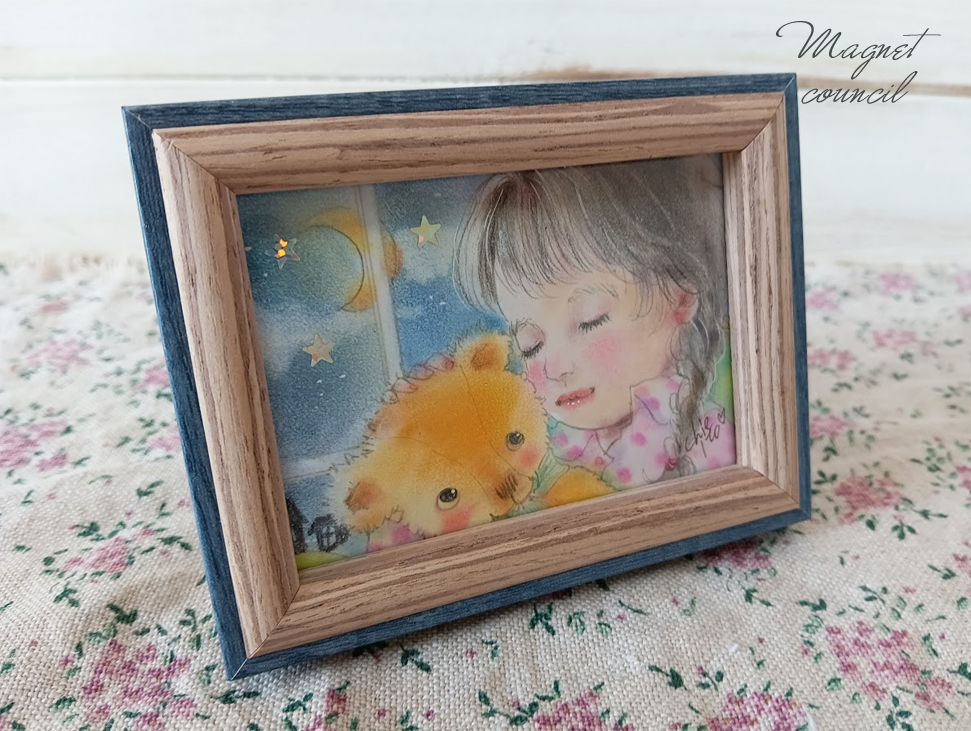 「一緒におやすみ」パステル原画