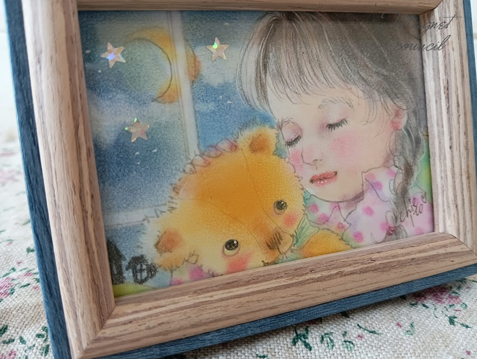 「一緒におやすみ」パステル原画
