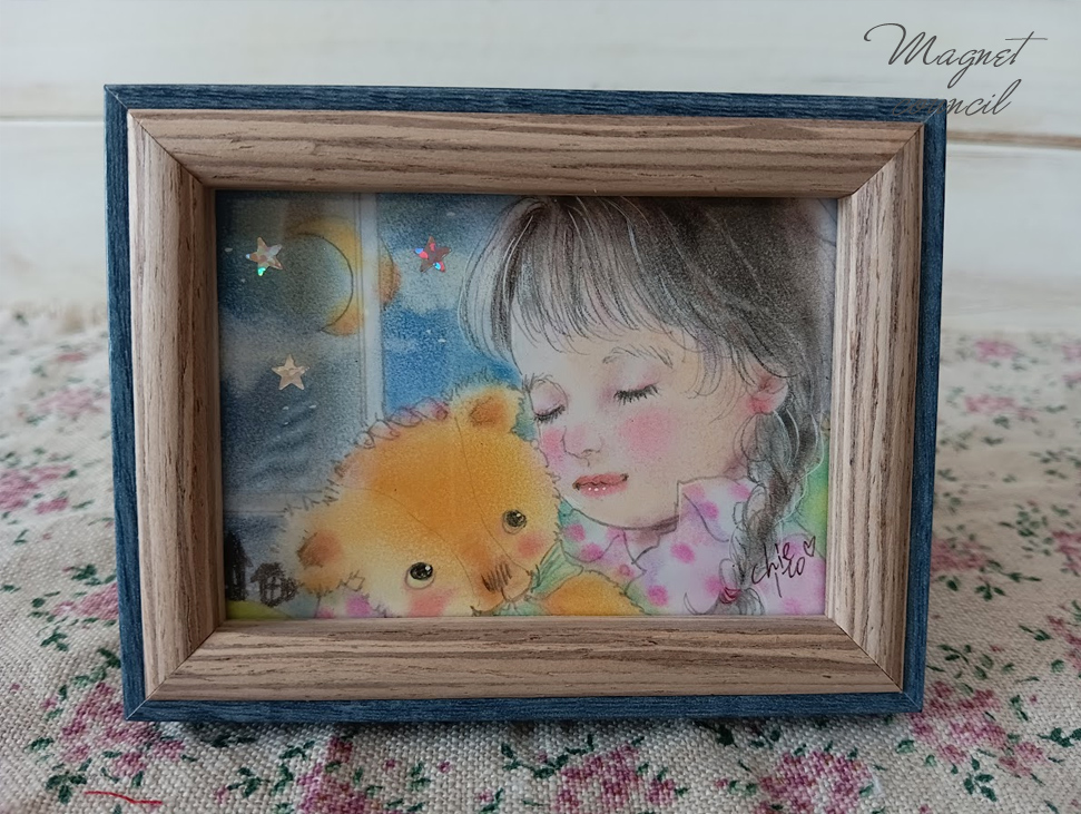 「一緒におやすみ」パステル原画