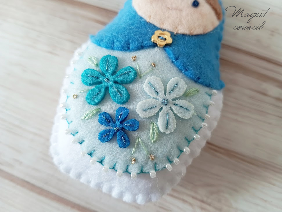 フェルトキーホルダー（マトリョーシカ・ブルー）