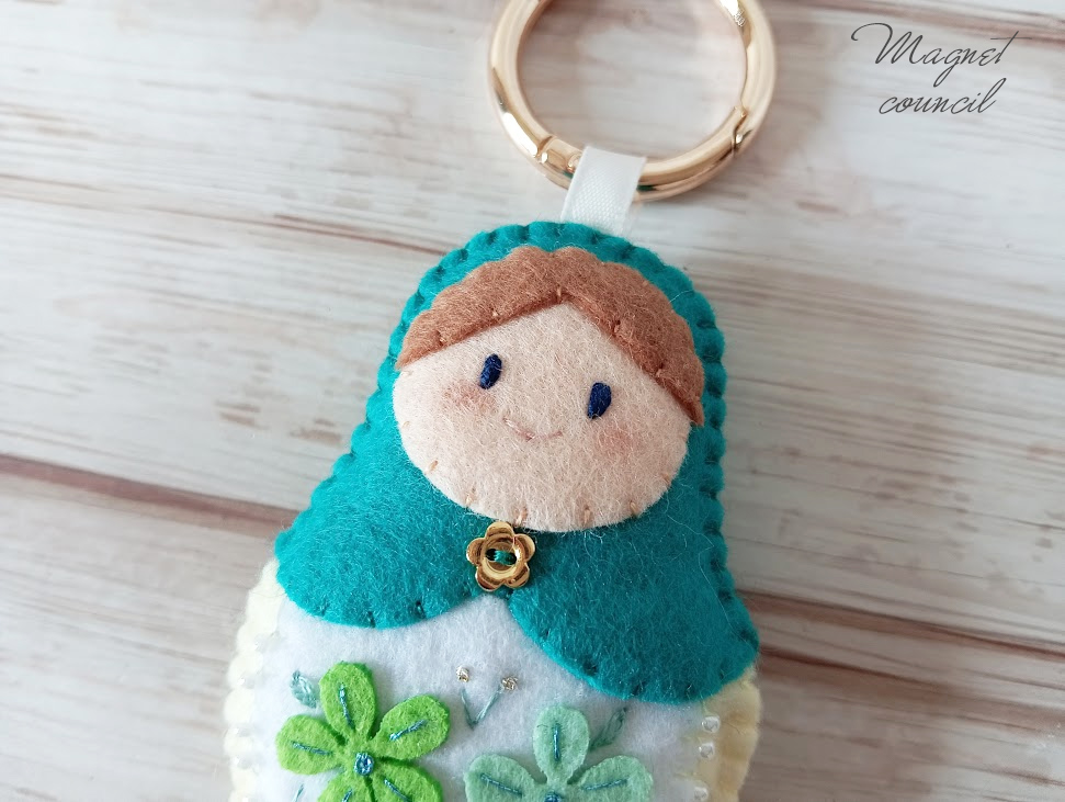 フェルトキーホルダー（マトリョーシカ・グリーン）