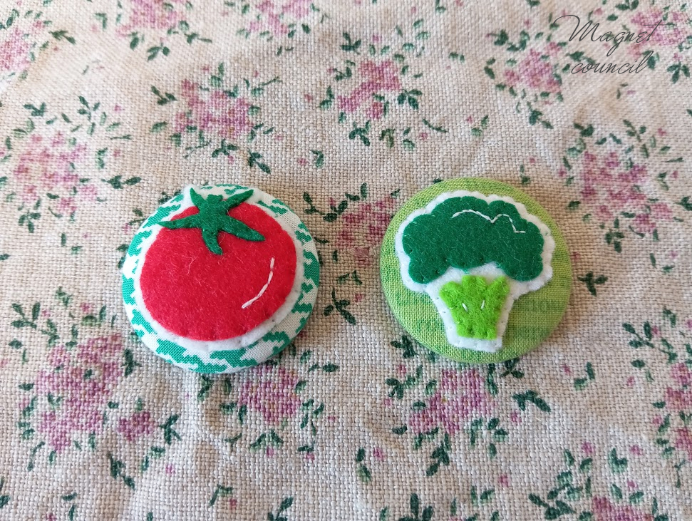 くるみボタンマグネット 2コセット（野菜A）