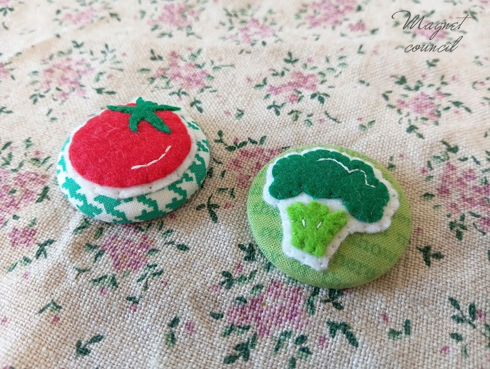 くるみボタンマグネット 2コセット（野菜A）