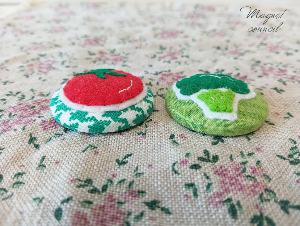 くるみボタンマグネット 2コセット（野菜A）