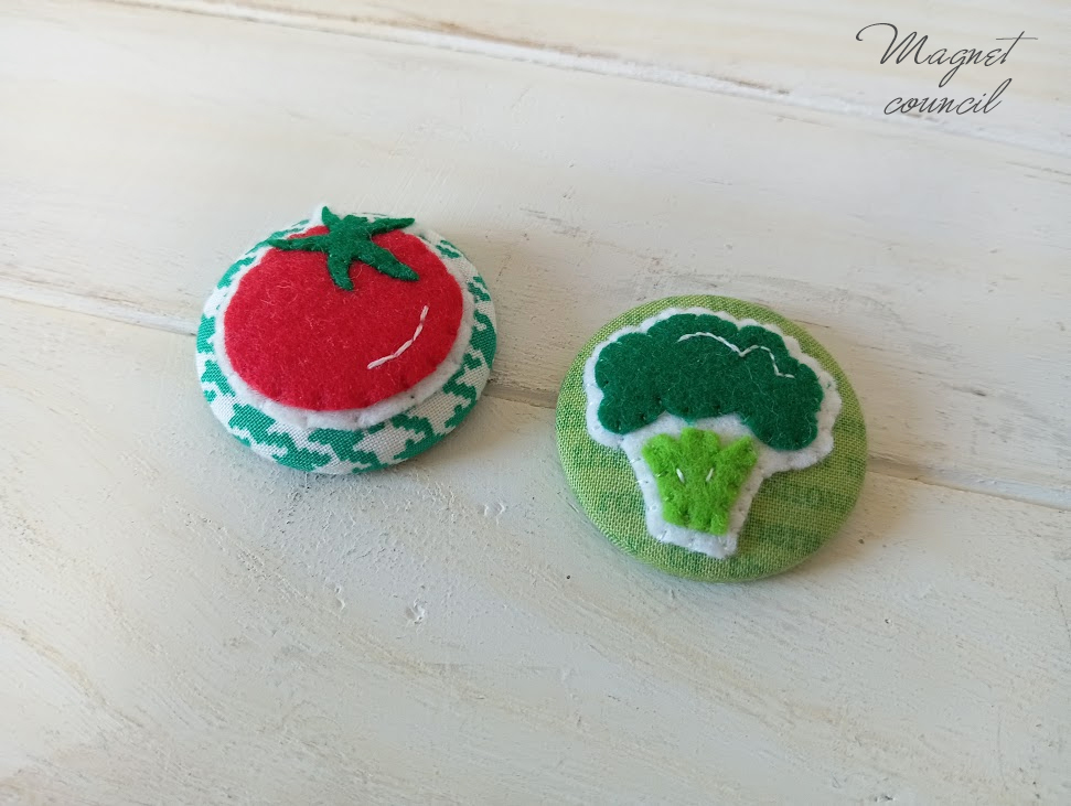 くるみボタンマグネット 2コセット（野菜A）