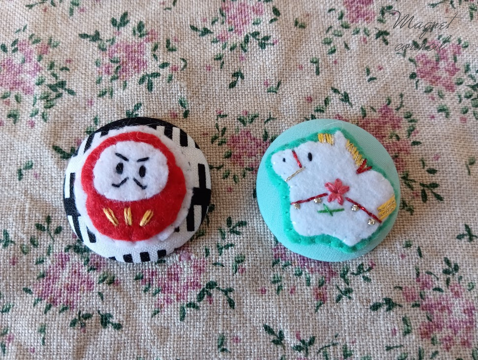 くるみボタンマグネット 2コセット(季節B)