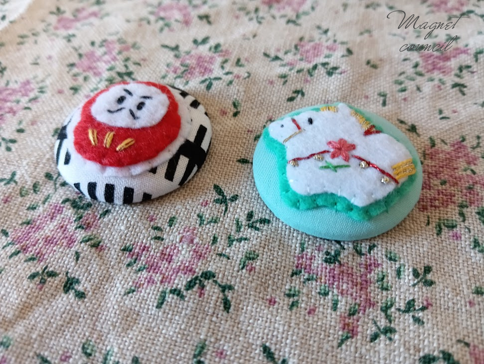 くるみボタンマグネット 2コセット(季節B)