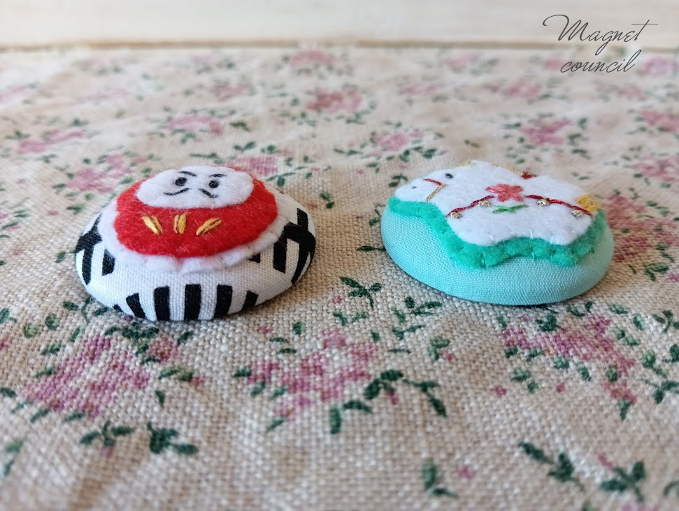 くるみボタンマグネット 2コセット(季節B)