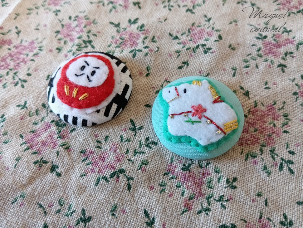 くるみボタンマグネット 2コセット(季節B)