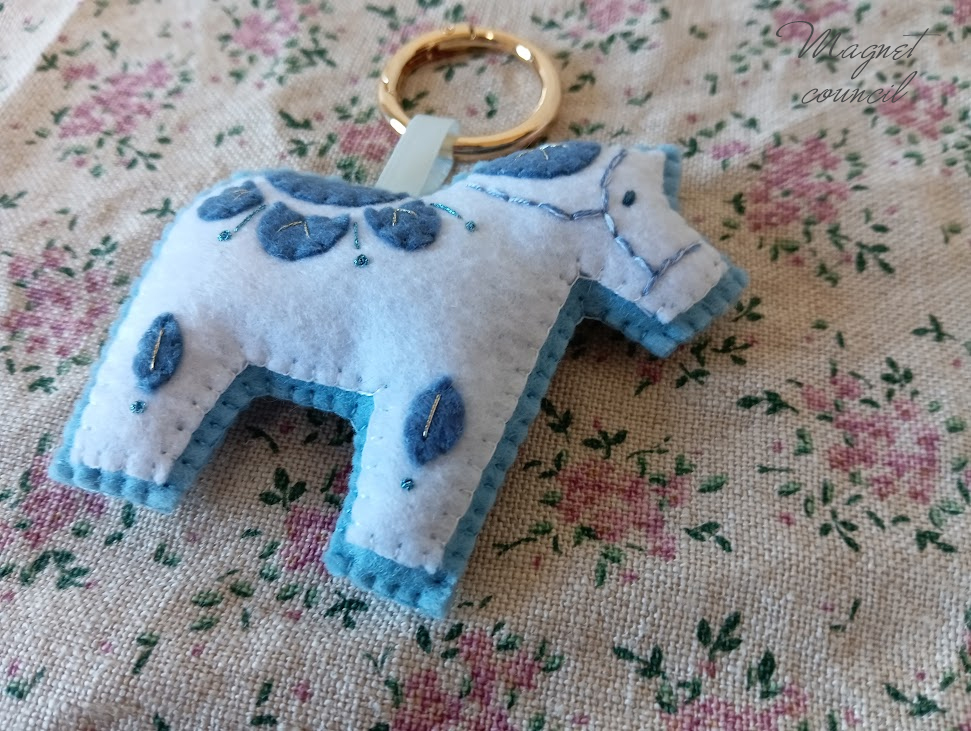 フェルトキーホルダー(ダーラナホース)