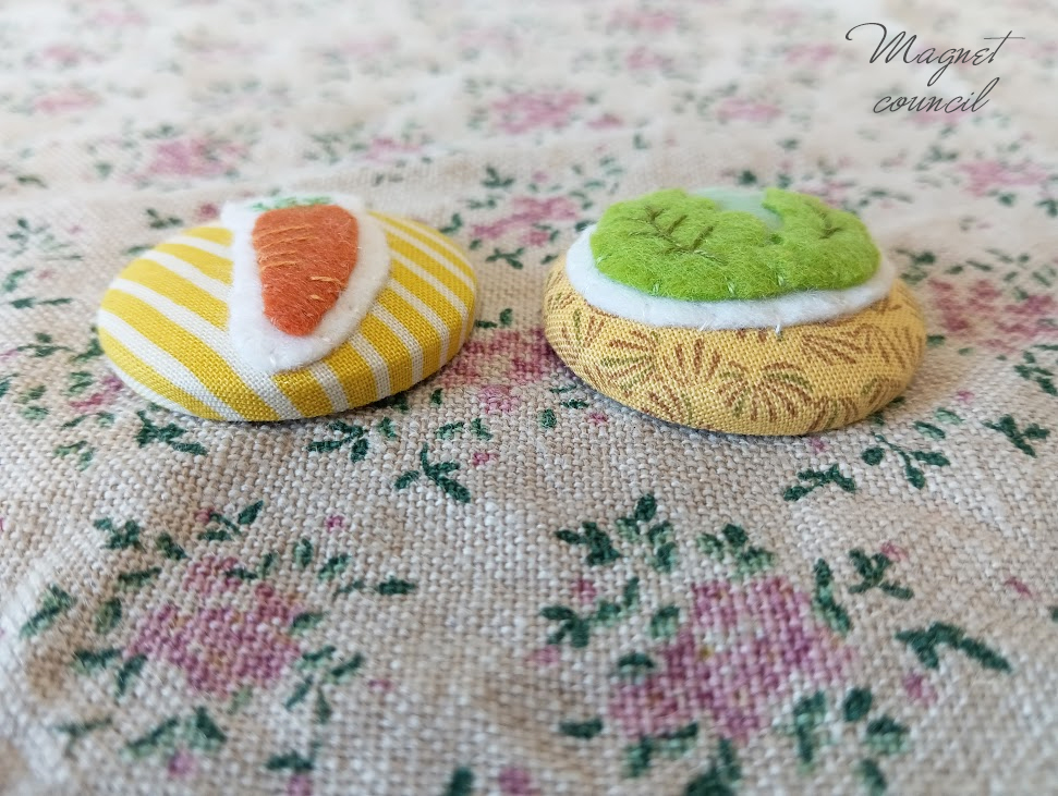 くるみボタンマグネット 2コセット(野菜B)