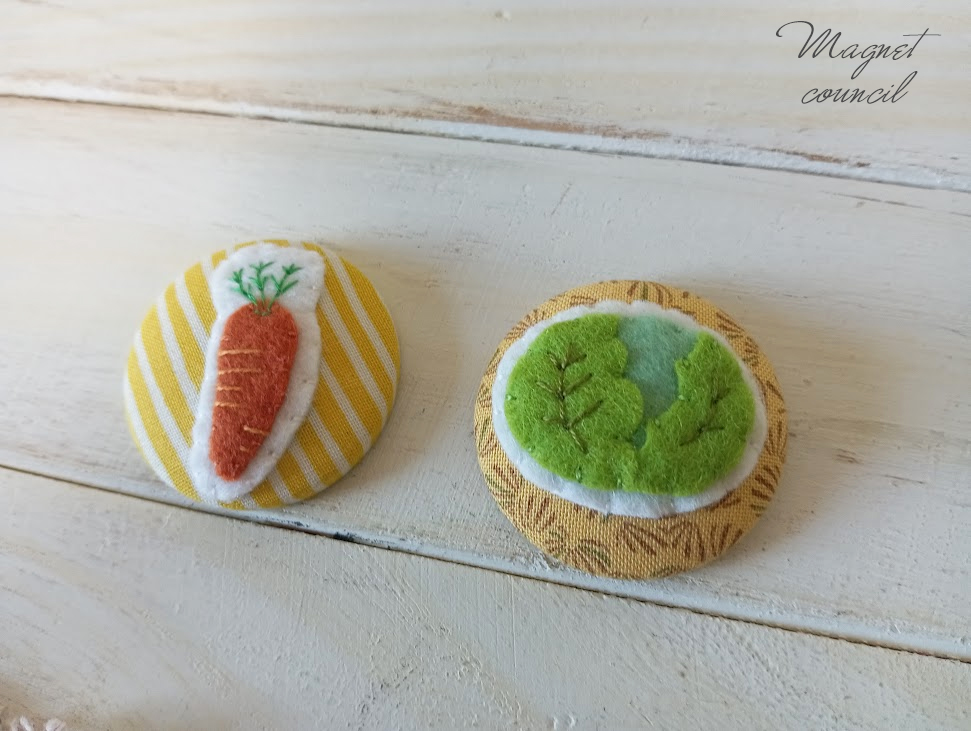 くるみボタンマグネット 2コセット(野菜B)