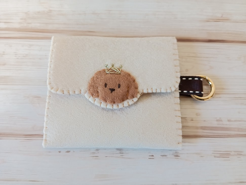 ミニフェルトポーチ（ホックボタン・イヌ）