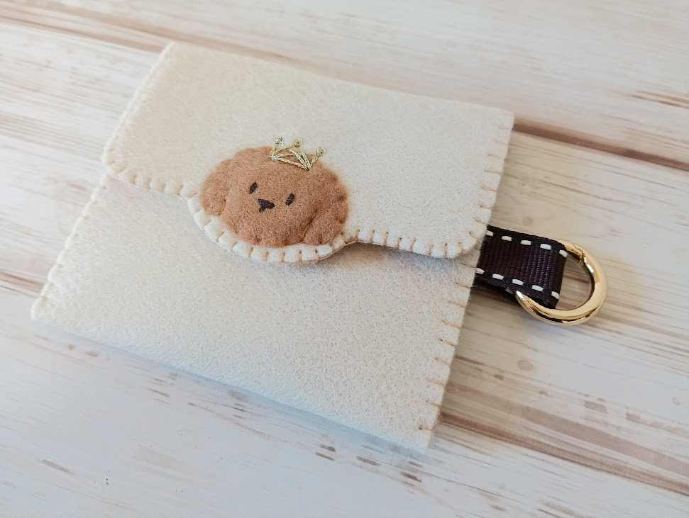 ミニフェルトポーチ（ホックボタン・イヌ）