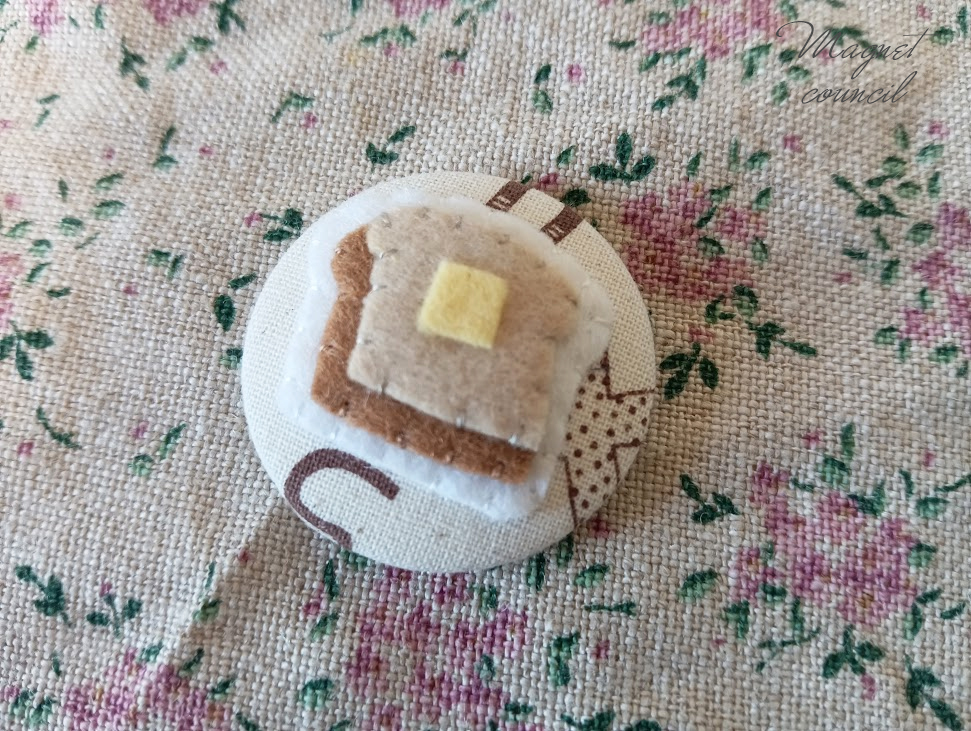 くるみボタンマグネット 2コセット（パンA）