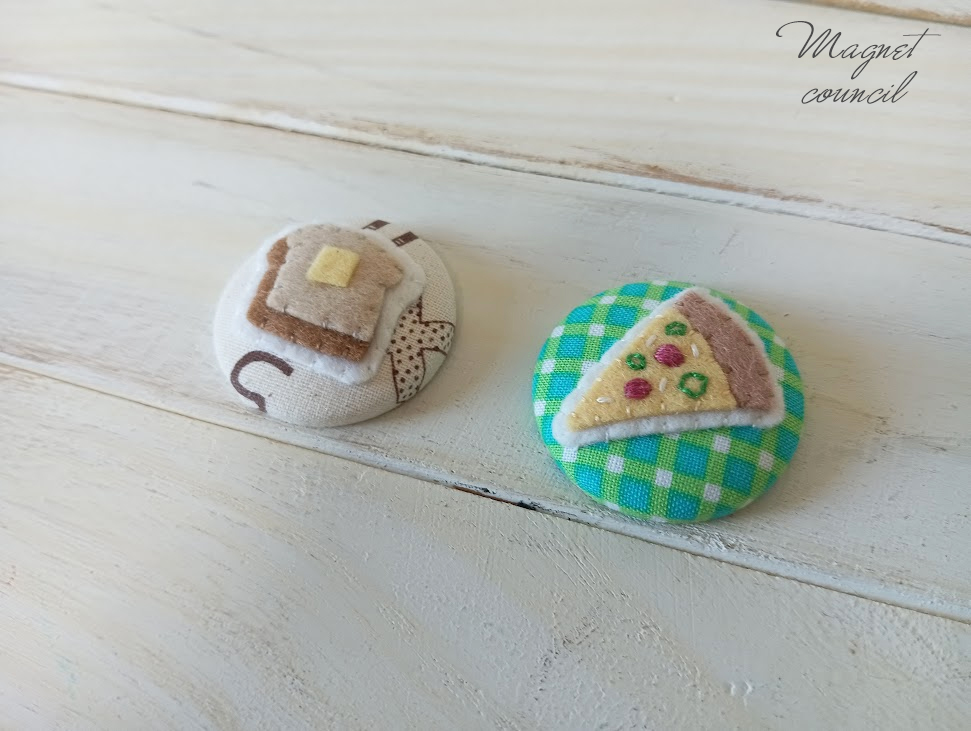 くるみボタンマグネット 2コセット（パンA）