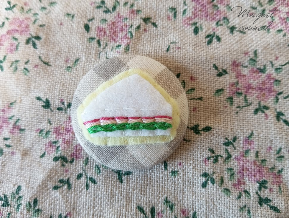 くるみボタンマグネット 2コセット（パンB）