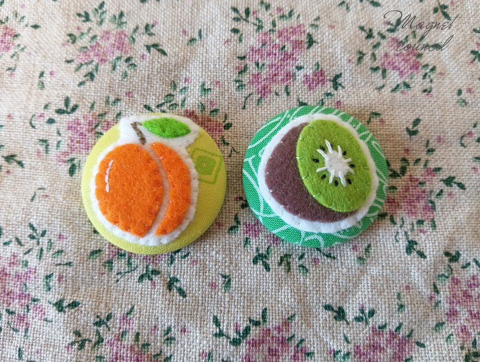 くるみボタンマグネット 2コセット（果物A）