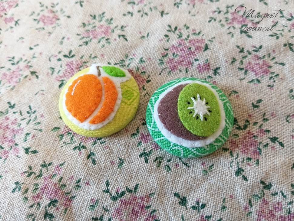 くるみボタンマグネット 2コセット（果物A）
