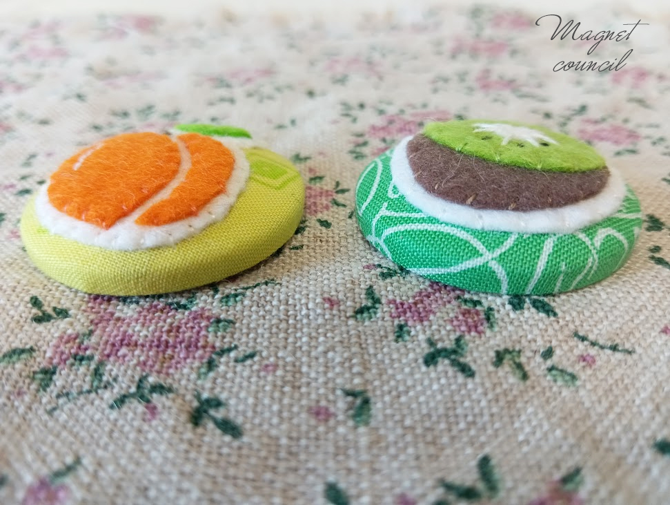 くるみボタンマグネット 2コセット（果物A）