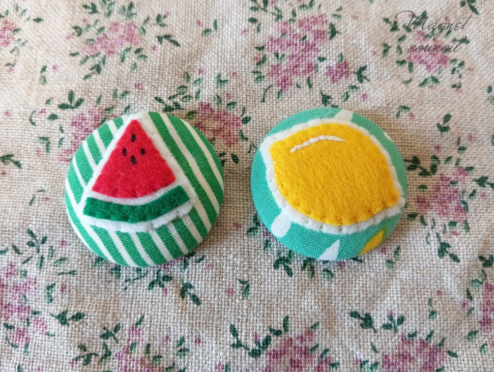 くるみボタンマグネット 2コセット（果物B）