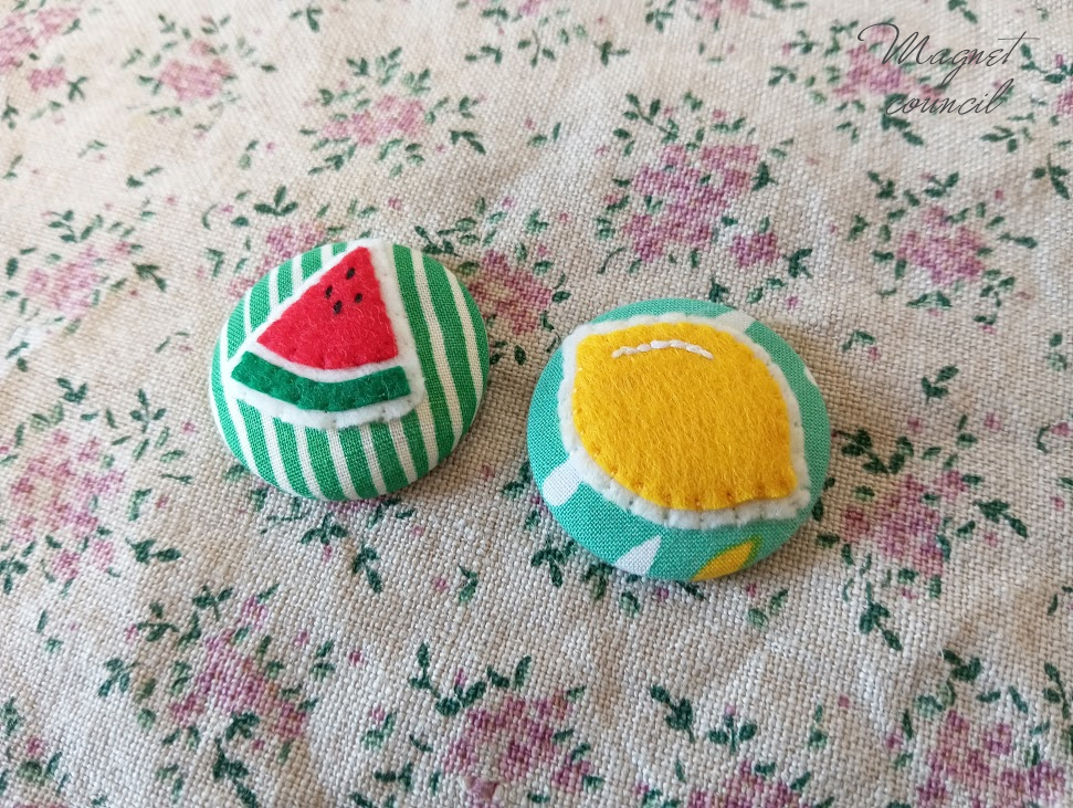 くるみボタンマグネット 2コセット（果物B）