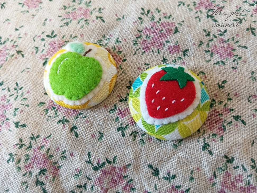 くるみボタンマグネット 2コセット(果物C)