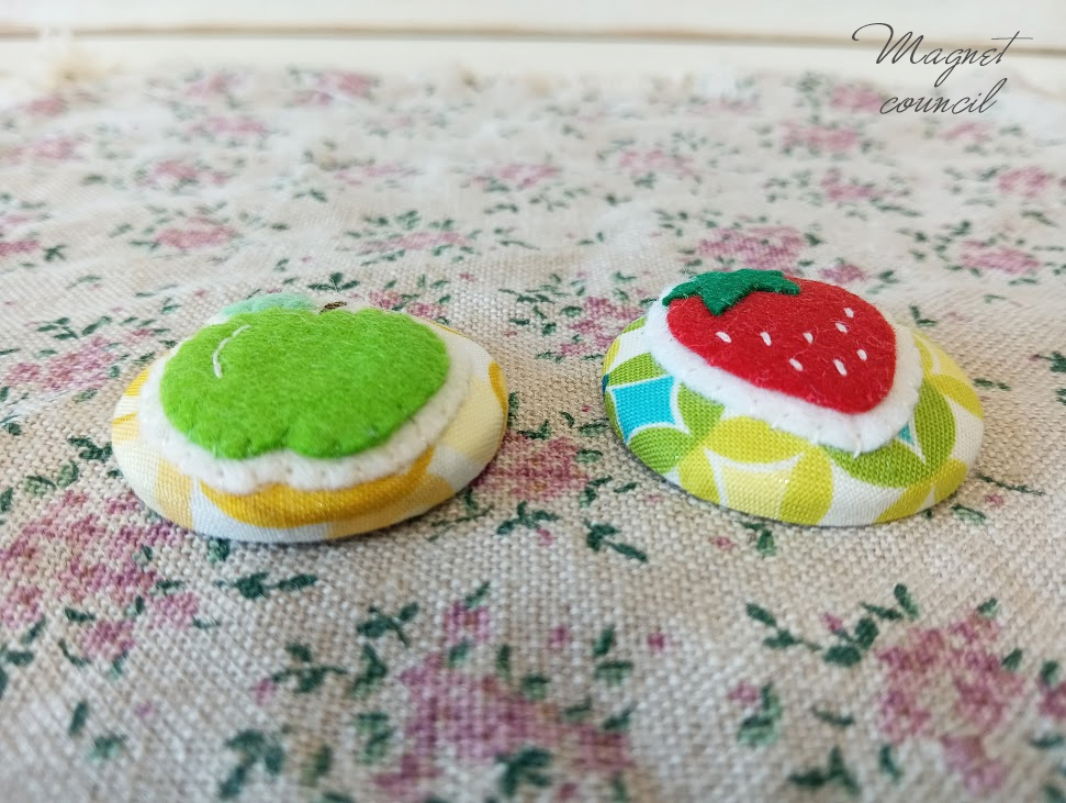 くるみボタンマグネット 2コセット(果物C)