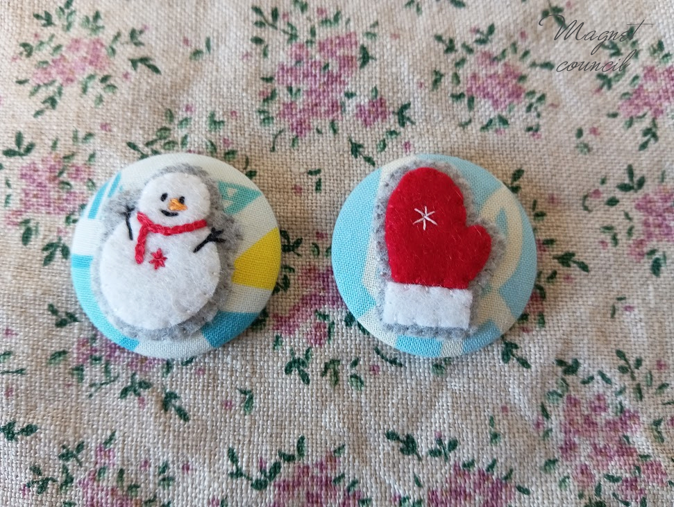 くるみボタンマグネット 2コセット(季節B)