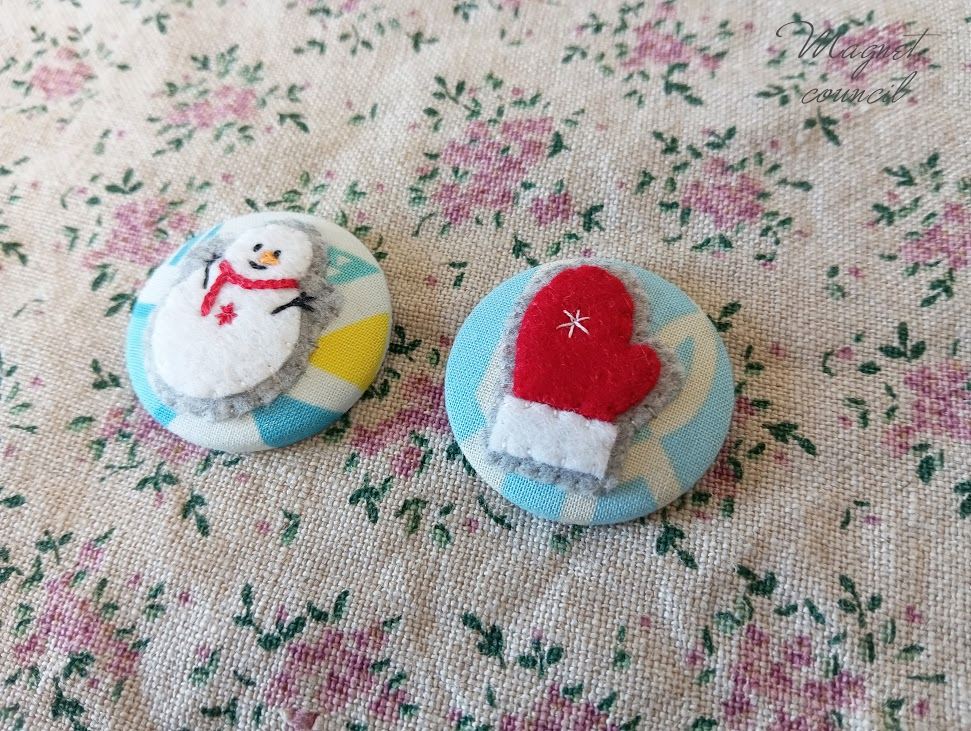 くるみボタンマグネット 2コセット（季節B）