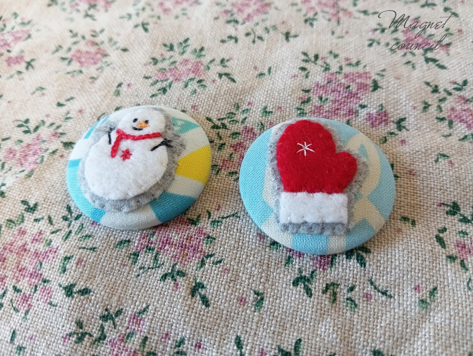 くるみボタンマグネット 2コセット（季節B）