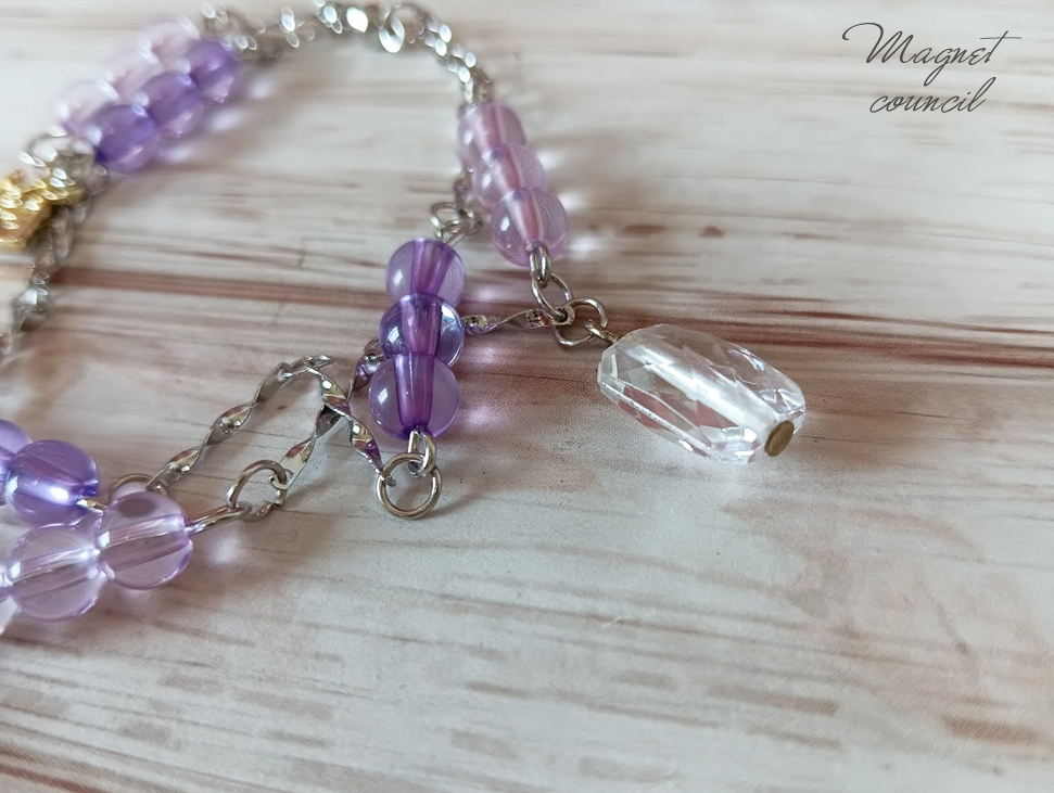 アメジスト＆ターコイズの2連風ブレスレット