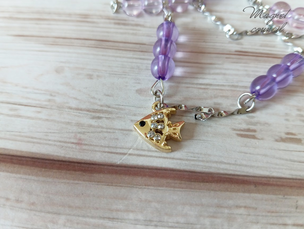 アメジスト＆ターコイズの2連風ブレスレット