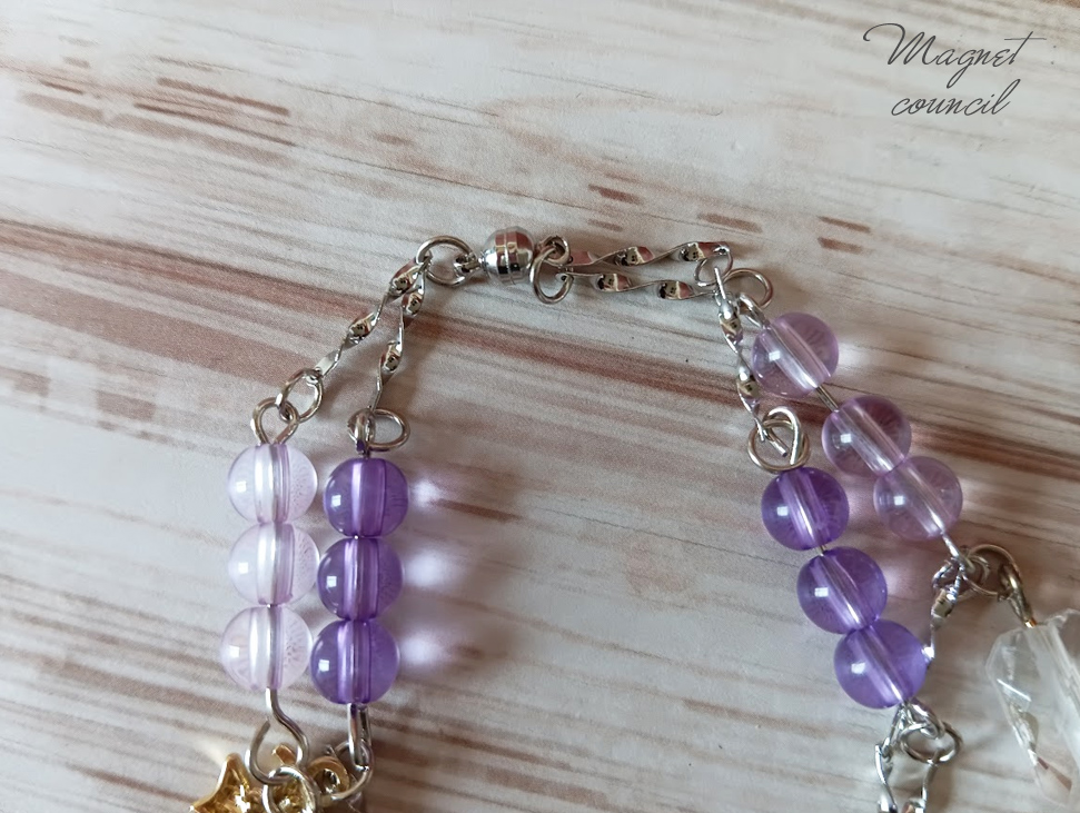アメジスト＆ターコイズの2連風ブレスレット