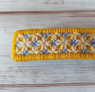 ウール刺繍のバレッタ黄色系