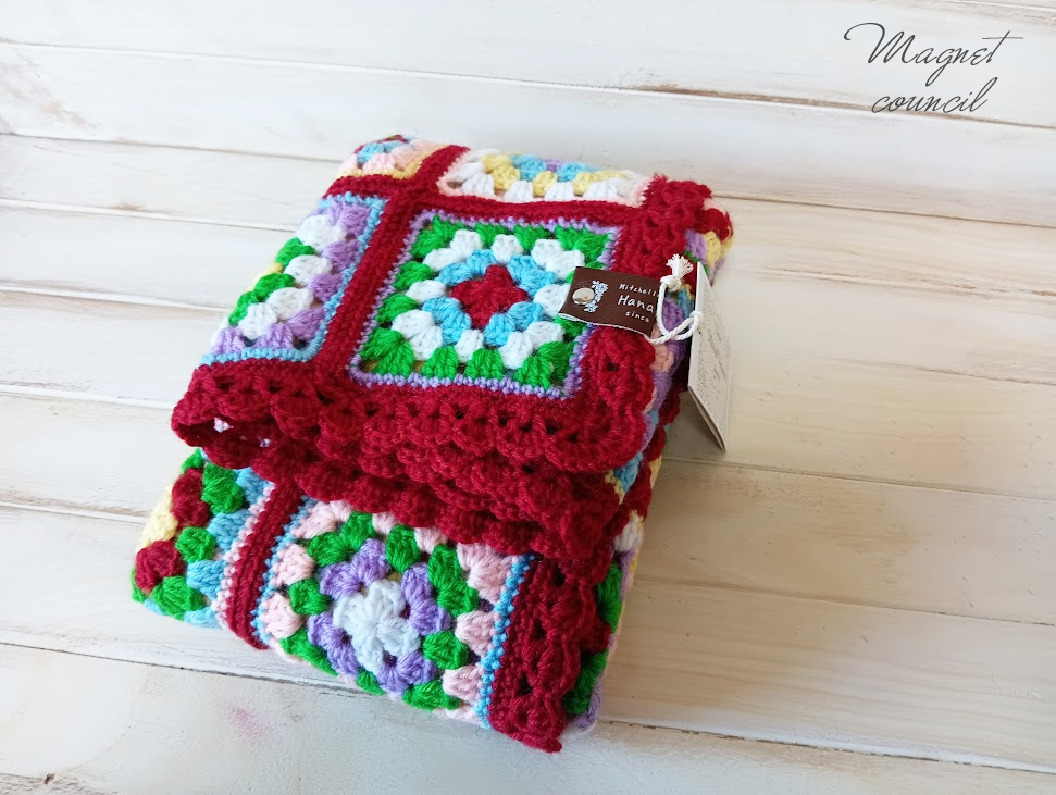 グラニースクエアブランケット（レッド）