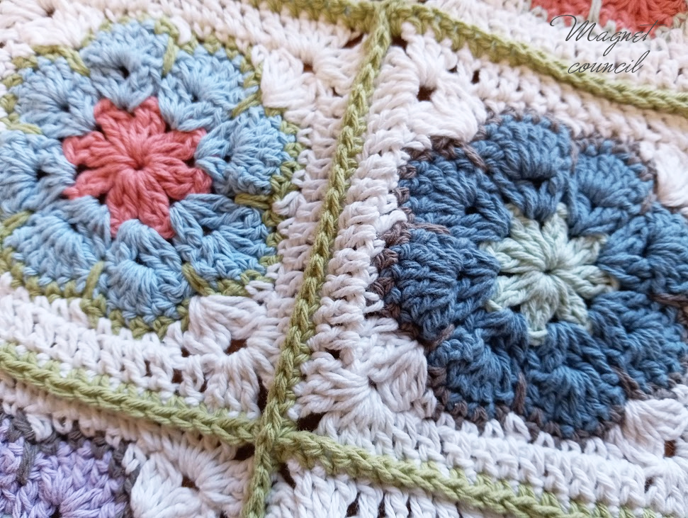 アフリカンフラワーのコットンブランケット