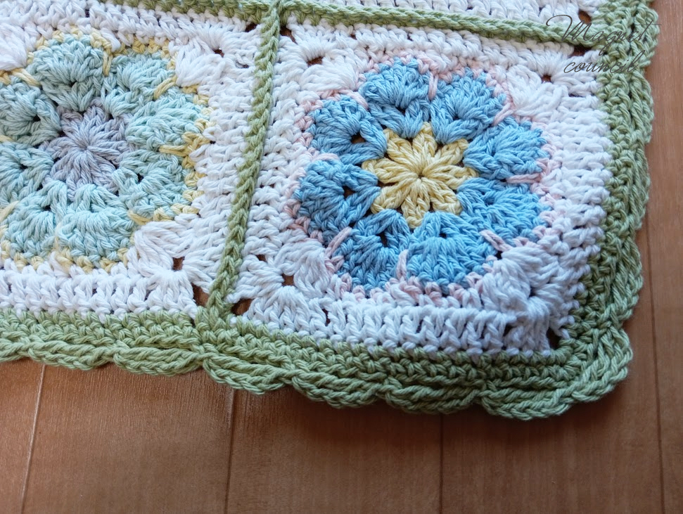 アフリカンフラワーのコットンブランケット