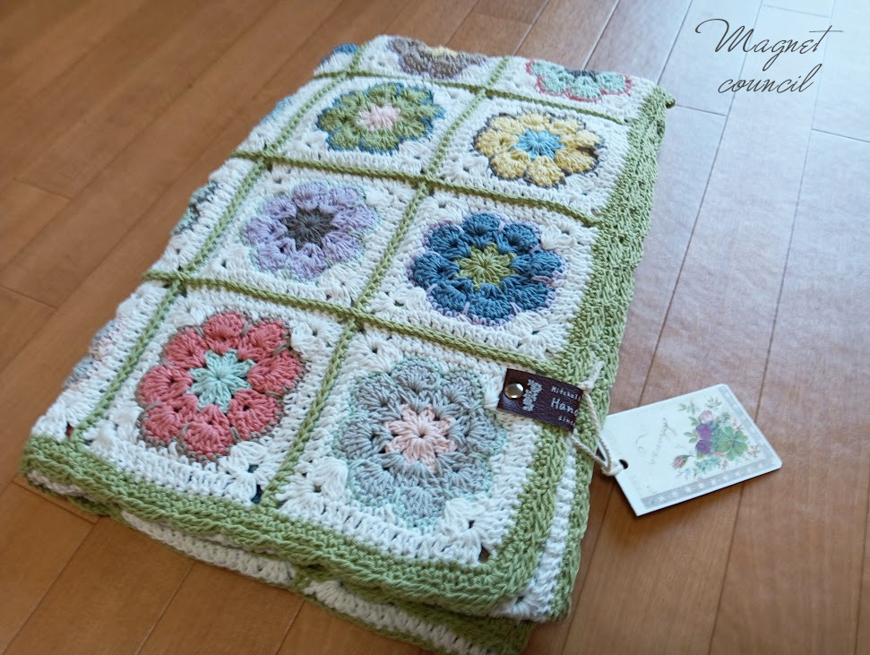 アフリカンフラワーのコットンブランケット