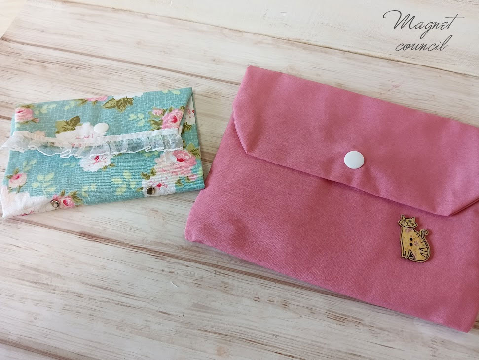 少し大きめポーチ、カード入れ2点セット