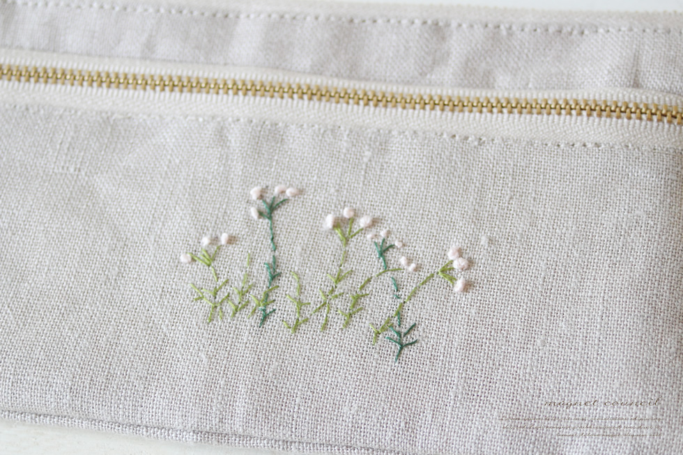 長サイフ 麻刺繍