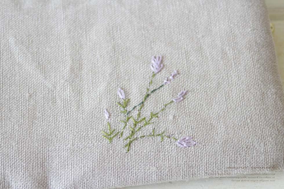 長サイフ 麻刺繍