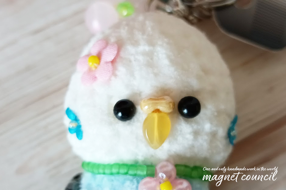 キーホルダー「ゆらりん♪セキセイインコちゃん」A